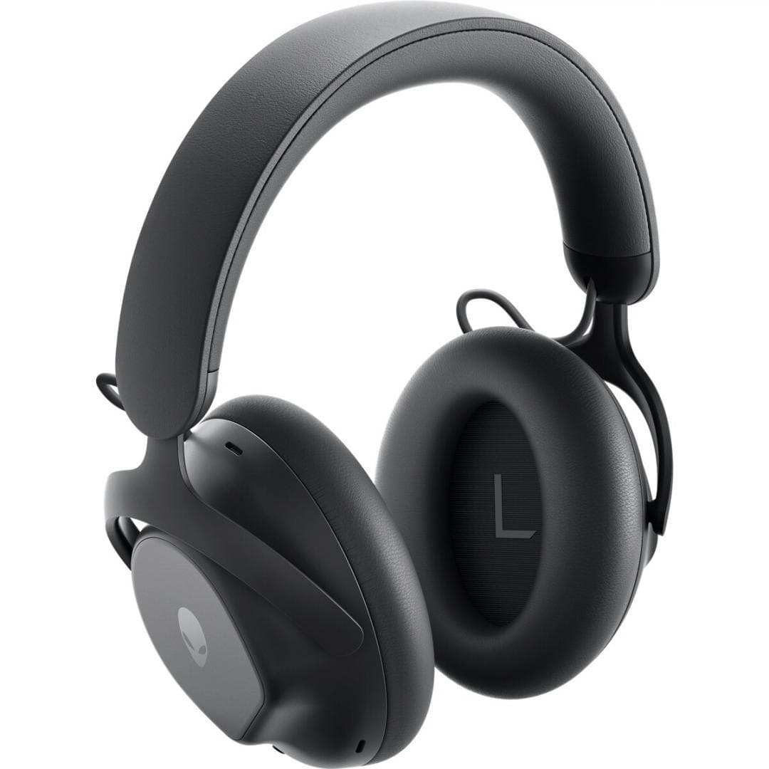 Alienware Pro Wireless Gaming Headset, Connectivity Technology: Wired/Wireless, Wireless Technology: Bluetooth, Wireless Operating Distance: 30m, Bluetooth Standard: Bluetooth 5.3, Impedance: 32 Ohm, Features: 50mm graphene-coated drivers, 2-mic AI noise cancellation, ANC, Noise Canceling: Yes, Fast