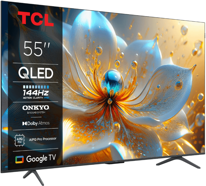 Televizor TCL QLED 55T8C, 139 cm, Smart Google TV, 4K Ultra HD, (Model 2025)