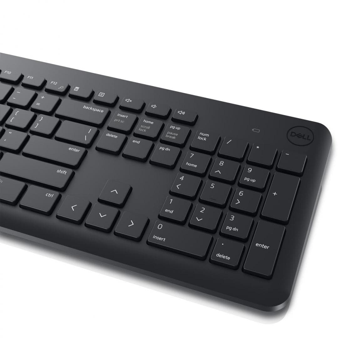 Dell Kit Mouse and Keyboard KM3322W Wireless, QWERTZ Romanian Layout, Device Type: Keyboard and mouse set, Wireless Receiver: USB wireless receiver, Connectivity Technology: Wireless, Interface: 2.4 GHz, Keyboard: Adjustable Height: Yes, Hot Keys Function: Volume, mute, Keyboard Technology: Plunger