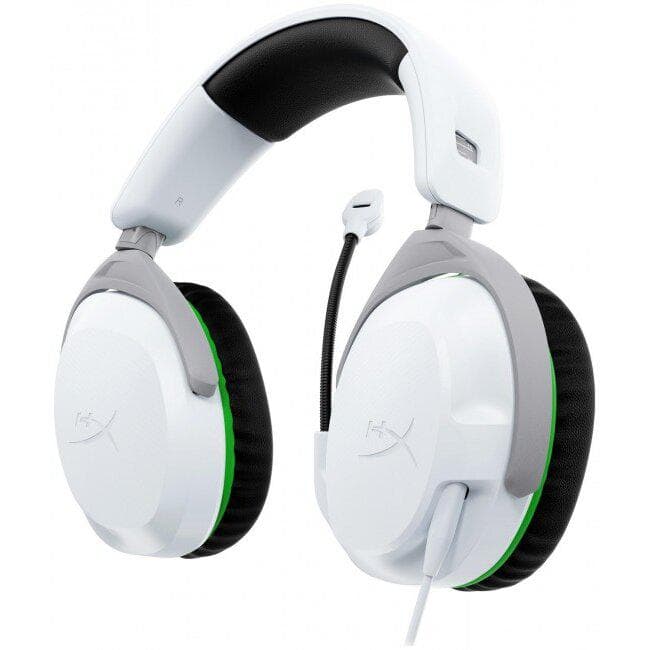 Casti gaming cu fir HyperX CloudX Stinger 2 Xbox/PC, jack 3,5mm pentru conectare direct la controller, drivere 50mm, slidere gradate, microfon cu noise cancelling, spuma cu memorie, alb