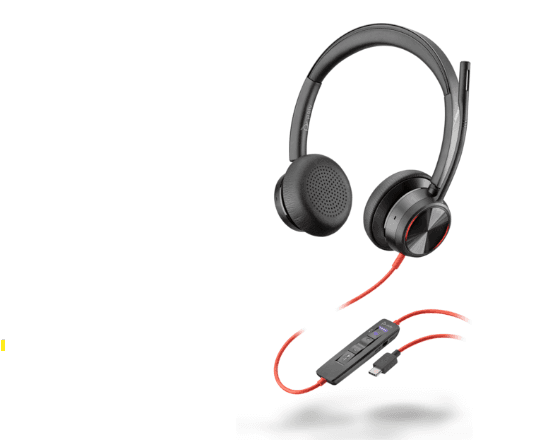 Poly Blackwire 8225 Stereo Microsoft Teams Certified USB-C Headset +USB-C/A Adapter