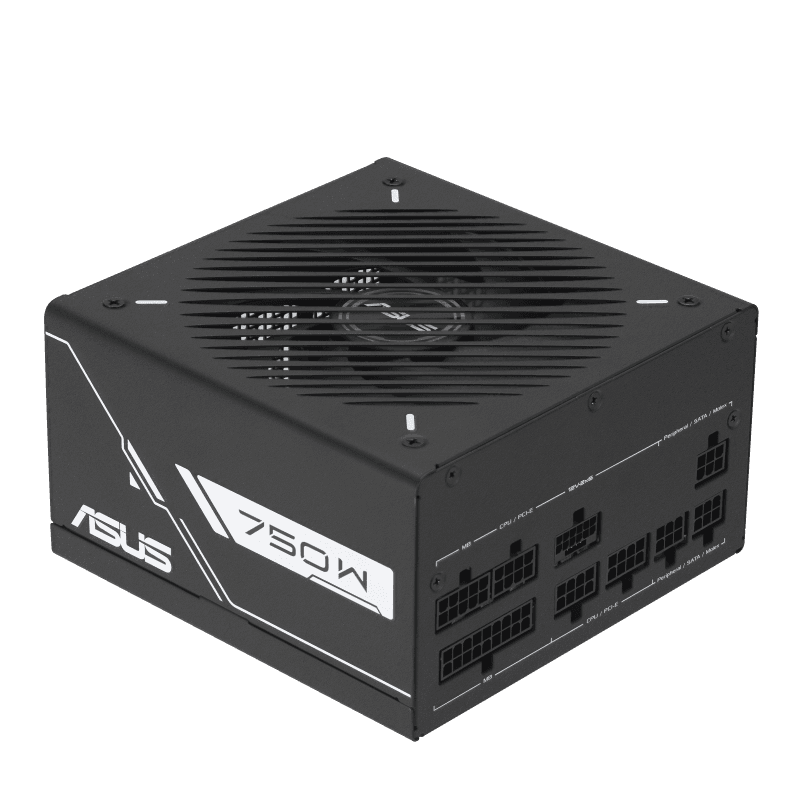 ASUS Prime -750G. Total power: 750 W, AC input voltage: 100 - 240 V, Power Factor Correction (PFC) type: Active. Motherboard power connector: 20+4 pin ATX, Motherboard power cable length: 60 cm, SATA power cable length: 400,120 mm. Purpose: PC, Power supply unit (PSU) form factor: ATX, 80 PLUS