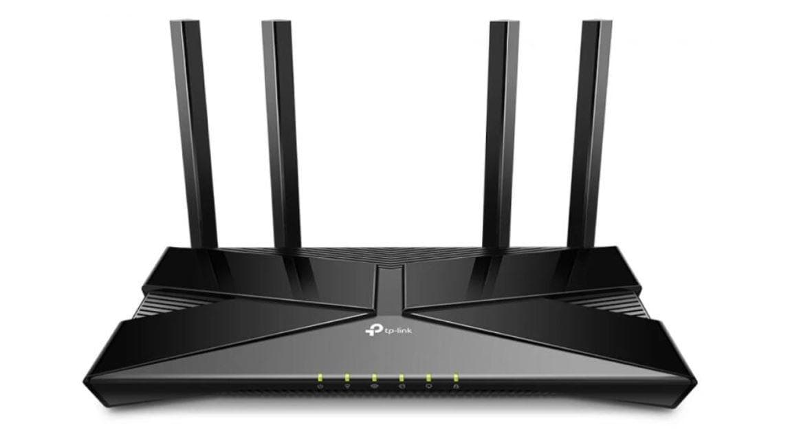 TP-LINK Wireless Router, ARCHER AX23; AX1800, Quad-Core CPU, Dual-Band, 5 GHz: 1201 Mbps (802.11ax), 2.4 GHz: 574 Mbps (802.11ax), Standard and Protocol: WI-FI 6, IEEE 802.11ax/ac/n/a 5 GHz,  IEEE 802.11ax/n/b/g 2.4 GHz 4× Fixed Antennas, 1 × 1000/100/10 Mbps WAN Port, 4 × 1000/100/10 Mbps LAN