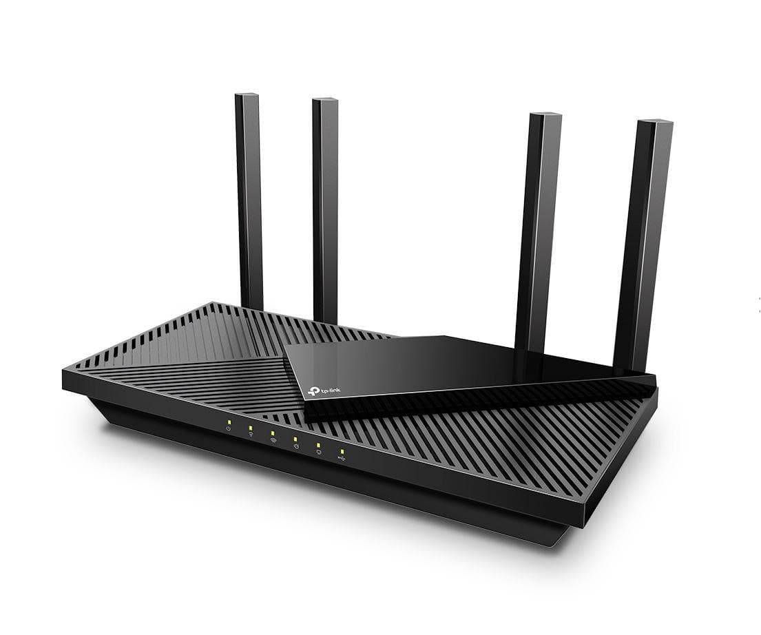 TP-Link Wireless Router, ARCHER AX55 ;WI-FI 6 ,dual band AX3000 5 GHz: 2402 Mbps (802.11ax), 2.4 GHz: 574 Mbps(802.11ax), Standard and Protocol: IEEE 802.11ax/ac/n/a 5 GHz, IEEE 802.11ax/n/b/g 2.4 GHz4 x Antene Externe fixe, 1× Port WAN/LAN Gigabit, 4× Porturi LAN Gigabit, 1× Port USB 3.0.