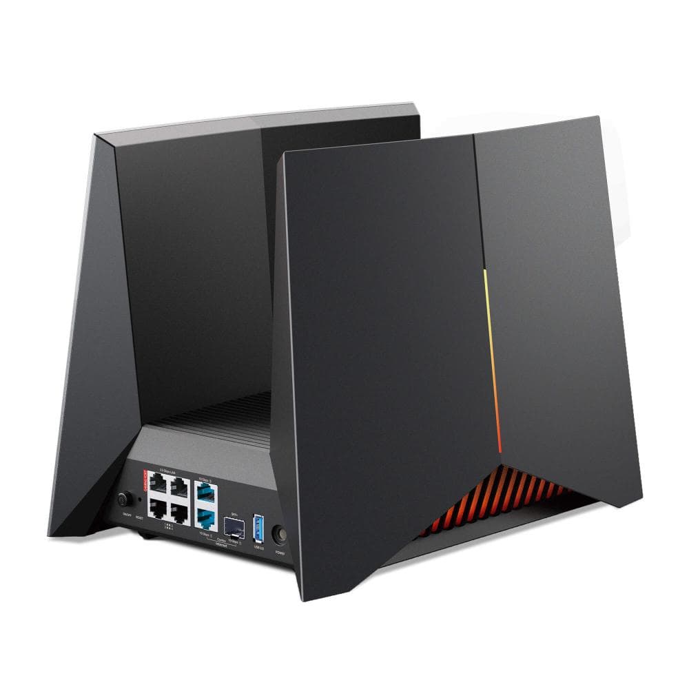 TP-LINK Router wireless TRi-Band Archer GE800, Otel inoxidabil, BE19000, Viteze wireless: • 6 GHz: 11520 Mbps (802.11be), 5 GHz: 5760 Mbps (802.11be), 2.4 GHz: 1376 Mbps (802.11be), 8 x antene interne, , Mod Access Point, Interfata: 1× port WAN/LAN de 10 Gbps, 1× port combo SFP+/RJ45 WAN/LAN de 10