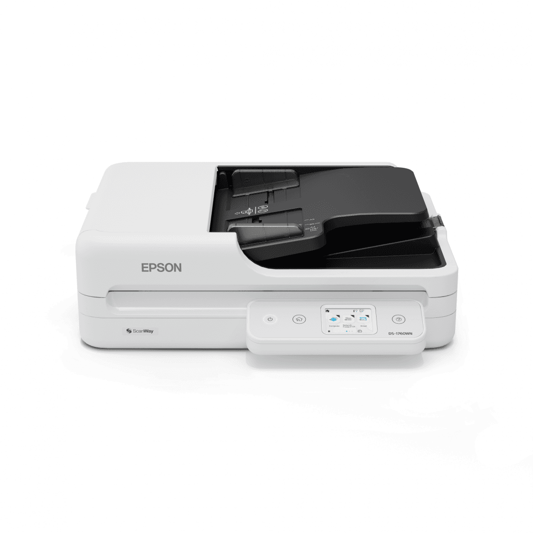 EPSON DS-1760WN DESKTOP A4 SCANNER, SCANNER, Tip Flatbed, Rezolutie 1.200 DPI x 1.200 DPI, ADF 600 DPI x 600 DPI, Formate hartie: A4 (21.0x29.7 cm), A5 (14.8x21.0 cm), A6 (10.5x14.8 cm), B5, B6, Letter, Letter Legal, Susra lumina: ReadyScan LED technology, Viteza scanare: Monochrome:30 pages/min -