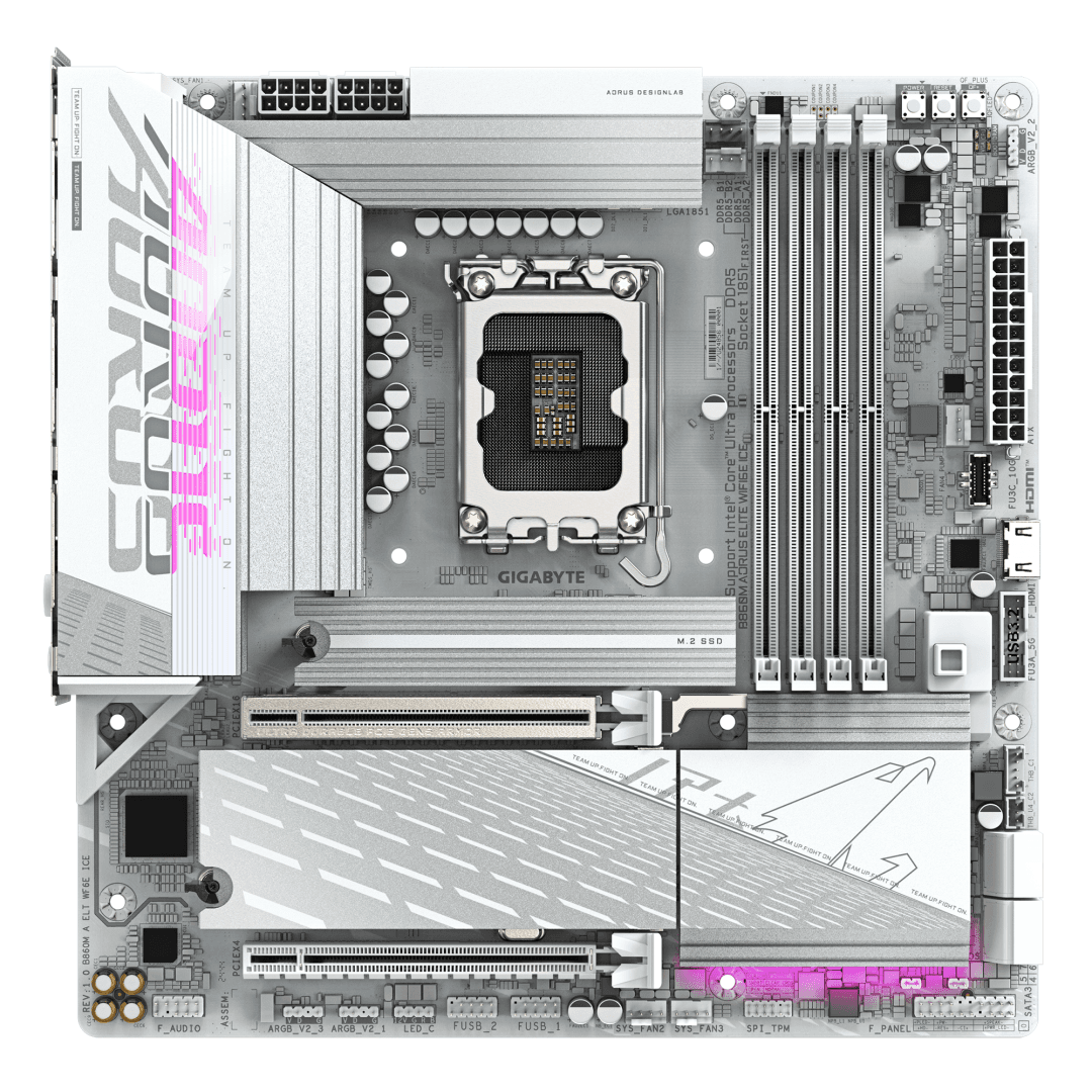 Placa de bază Gigabyte B860M AORUS ELITE WIFI6E ICE LGA1851