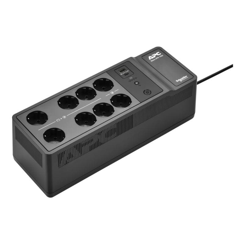 APC Back-UPS, 1050VA/600W Floor/Wall Mount, 230V, 8x Schuko CEE 7/3 outlets, USB Type A+C Port, User Replaceable Battery,RBC17, 3 ani reparaţii sau înlocuire pentru ţările din Uniunea Europeană