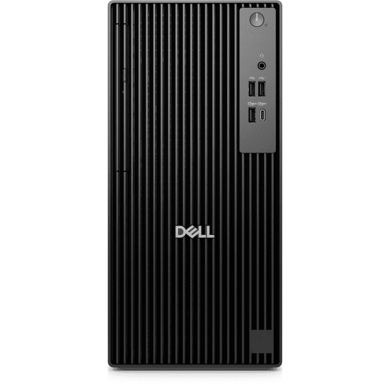 Dell Pro Tower (QCT1250), desktop tower chassis with TPM, 180W Bronze PSU, ENERGY STAR Qualified, EPEAT Silver with Climate+, Intel Core i3-14100 processor (4 cores, up to 4.7 GHz), Integrated Graphics, 8GB: 1 x 8 GB, DDR5, up to 4800 MT/s, non-ECC, 512GB SSD, 8x DVD+/-RW 9.5mm Slimline optical