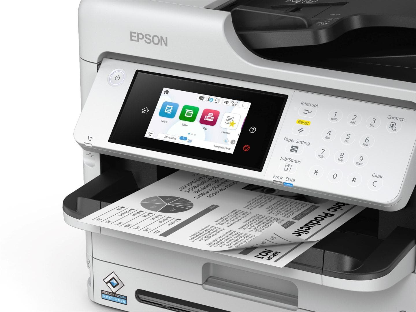 Multifunctional Epson mono Inkjet WF-M5899DWF ( Print, Copy, Scan, FAX), Dimensiune: A4, Viteza printare: 34ppm, Duplex, Rezolutie printare: 1.200 x 2.400 DPI, Scanner CIS, Scanare: 30Ipm, Rezolutie scanare: 1.200 DPI x 2.400 DPI, Scanare catre: Email, FTP, USB, Computer, Format scanare: BMP, JPEG