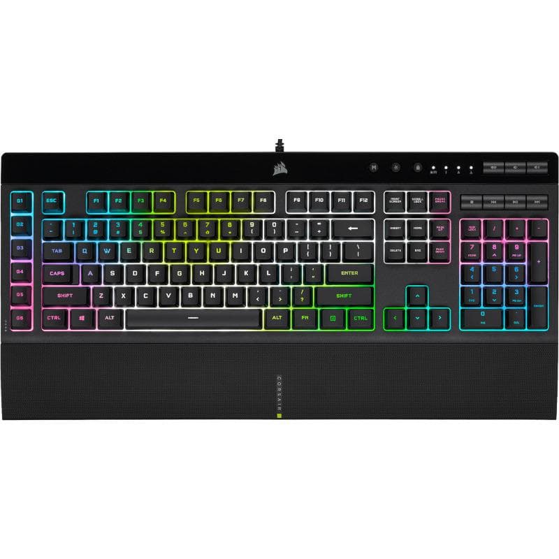 CORSAIR K55 RGB PRO, negru  12-Key Selective with Anti-Ghosting Supported in iCUE Wired Connectivity USB 2.0 Type-A Key Switches RUBBER DOME