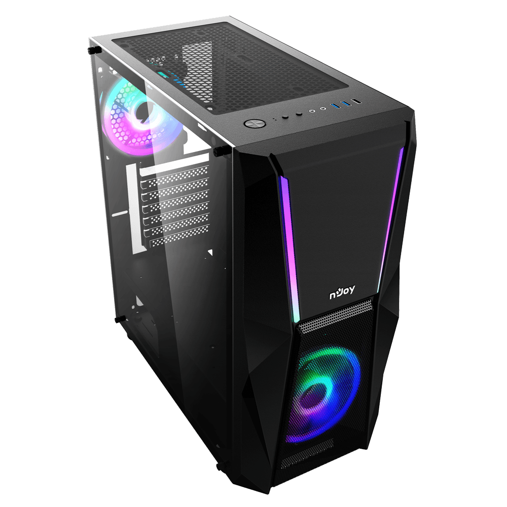 Carcasa nJoy Fort, Mid Tower NEGRU