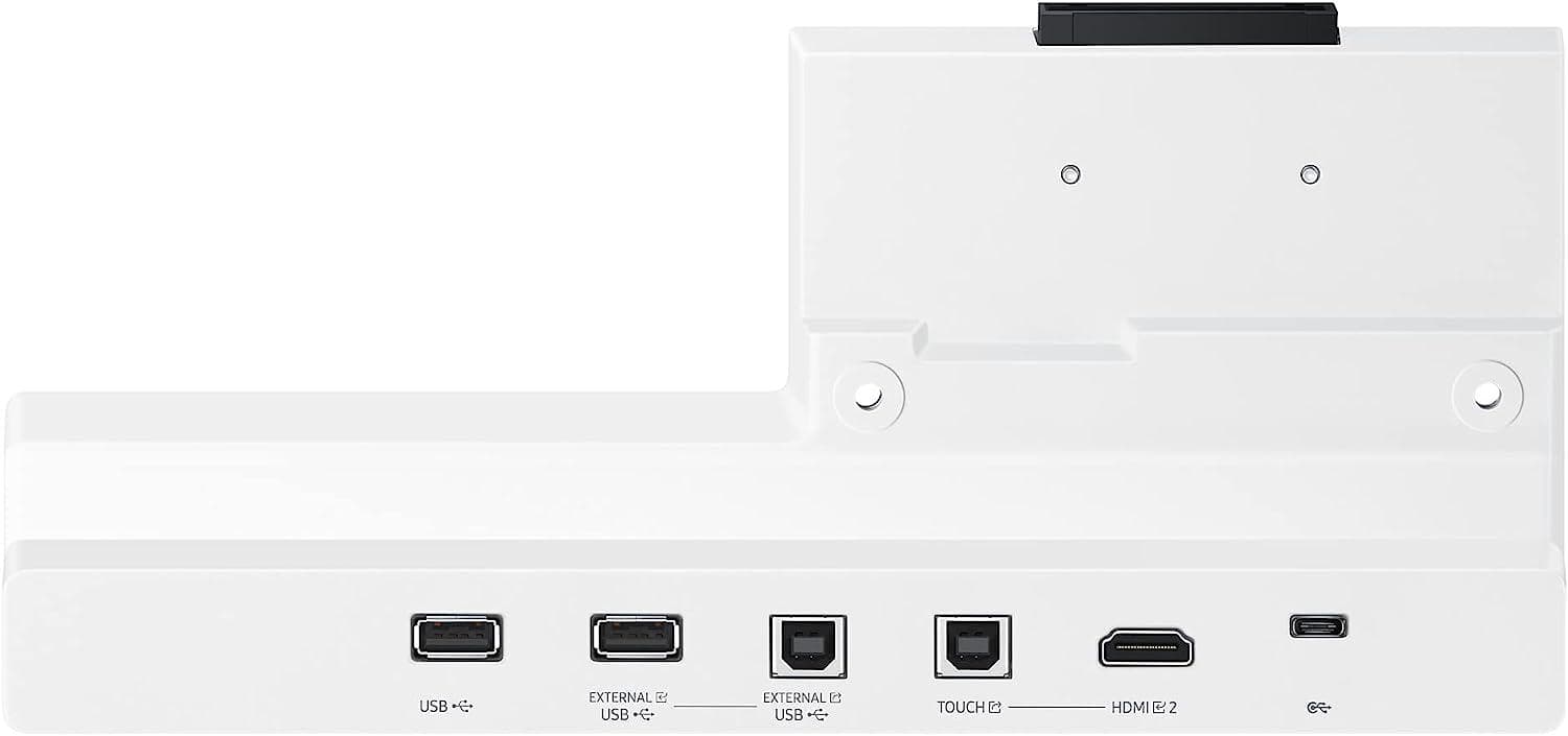 Tray conectivitate pentru display interactiv SAMSUNG Flip Pro 55"/65"; USB-C, USB-In, USB-External, Touch-Out, HDMI-In; aduce mufele din spate in fata pentru convenienta.