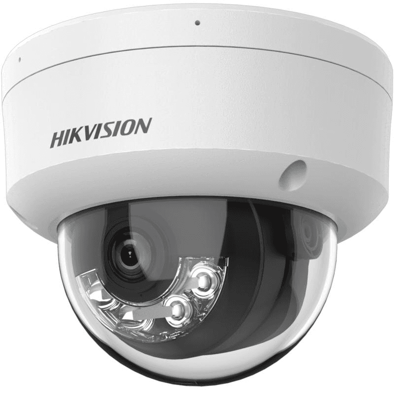 Camera de supraveghere IP Dome 2MP Smart Hybrid Light Hikvision DS-2CD1123G2-LIUF(2.8MM), lentila fixa 2.8mm, iluminare min: Color: 0.005 Lux @ (F1.6, AGC ON),B/W: 0 Lux cu IR 30m, microfon incorporat, slot card de memorie: alarma microSD/microSDHC/microSDXC card pana la 512 GB, alarma la