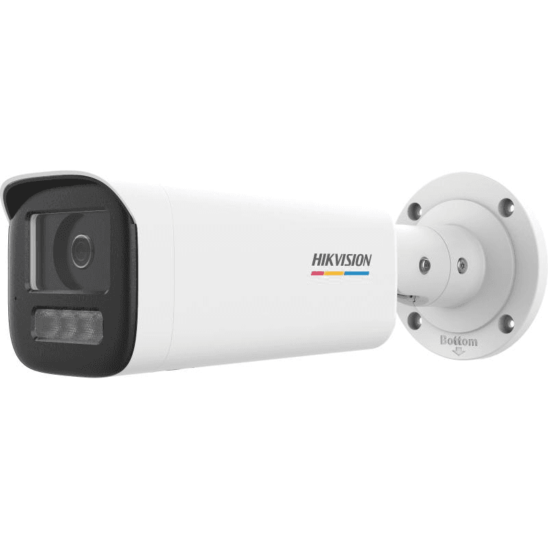 Camera de supraveghere IP Bullet 4MP ColorVu Hikvision DS-2CD1B47G2H- LIUF(4MM), lentila fixa 4mm, iluminare: Color: 0.0005 Lux @ (F1.0, AGC ON),B/W: 0 Lux with IR: 50m, microfon incorporat, slot card de memorie: microSD/microSDHC/microSDXC card pana la 512 GB, alarma la evenimente:Motion detection