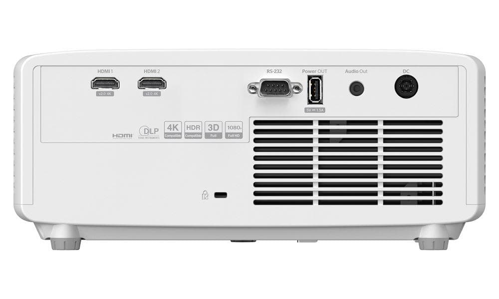 Videoproiector Optoma HZ40HDR, DLP laser FHD 1920*1080, 4.000 lumeni, 300.000:1, contrast dinamic 2.000.000:1, 16:9/ 4:3/ 16:10, 30.000 ore, distanta maxima de proiectie 10 m, dimensiune maxima imagine 7.62 m/ 300", 2* HDMI,USB-A power 1.5A, RS232, audio out, 32-34 dB, 3D, Security bar, Kensington