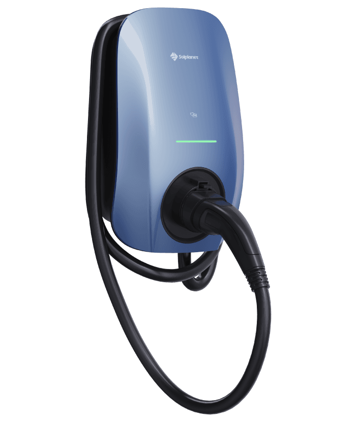 Solplanet EV Charger 22kW, RFID/NFC, WIFI+Bluethooth+RS485, Morandi Blue, 5M Cable+ETH