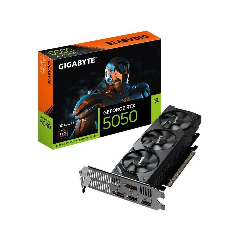 Placa Video GIGABYTE GEFORCE RTX 5050 OC LOW PROFILE 8GB GDDR6 128 bit, PCIE 5.0, 1x DP 2.1 1x DP 1.4a 2x HDMI