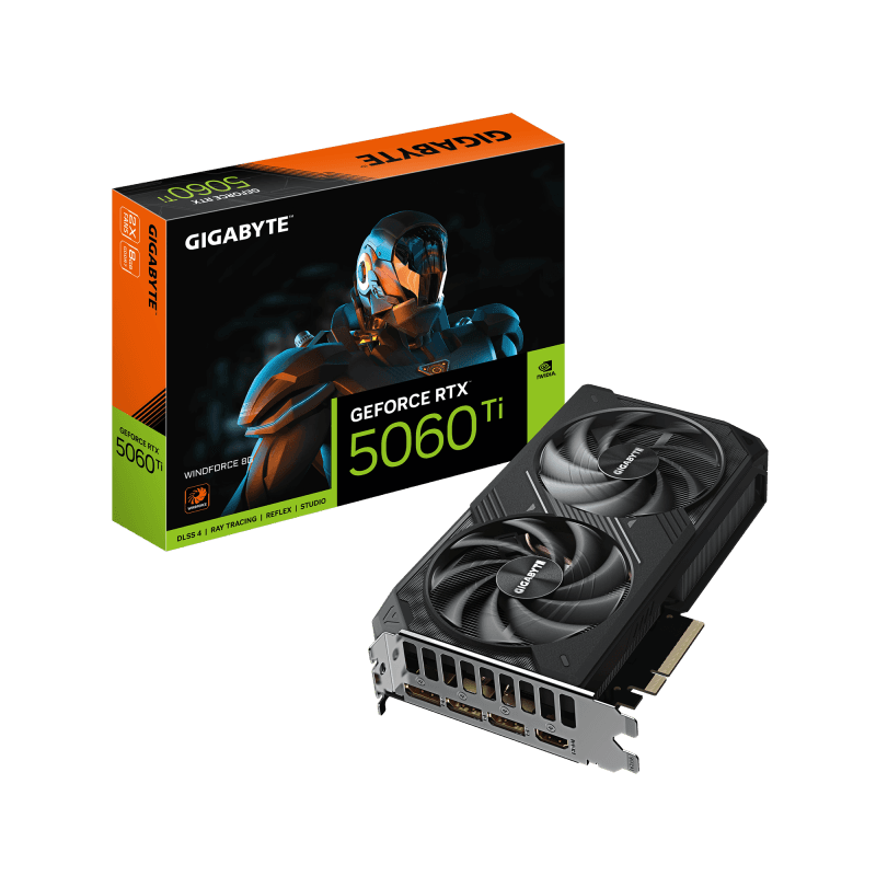 Placa Video GIGABYTE GEFORCE RTX 5060 TI WINDFORCE 8GB GDDR7 128 bit, PCIE 5.0, 3x DP 1x HDMI