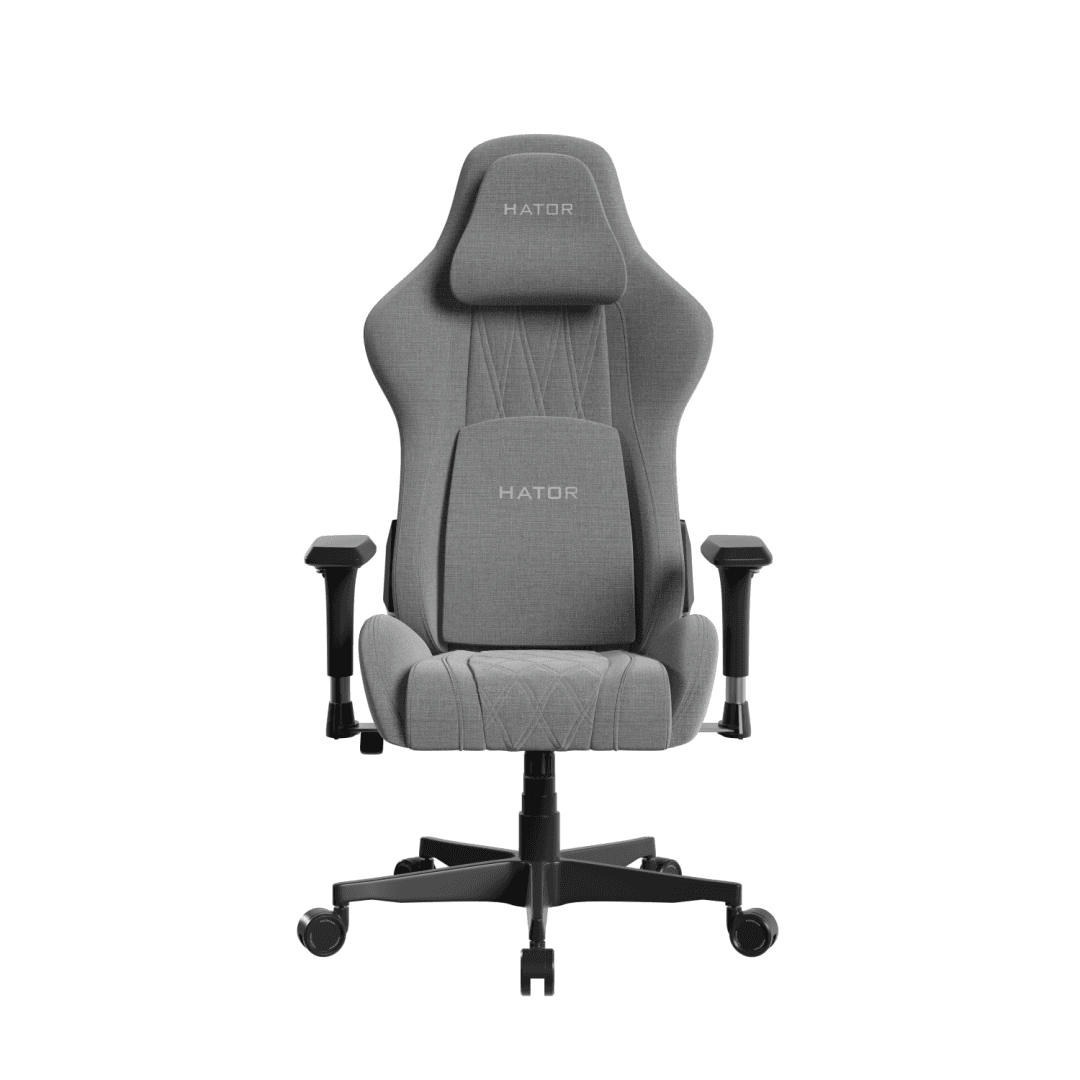 Scaun gaming Hator Darkside 3M Fabric, material cadru: Oțel, Țesătură CloudTouch™, piston cu gaz: Certificat SGS Clasa 4, cotiere: Ergonomice, 2D, bază cu 5 brațe ranforsate, realizată din PU armat, material de bază: spumă cu densitate mare InfuseFoam, dimensiune roți: 65 mm, material roți