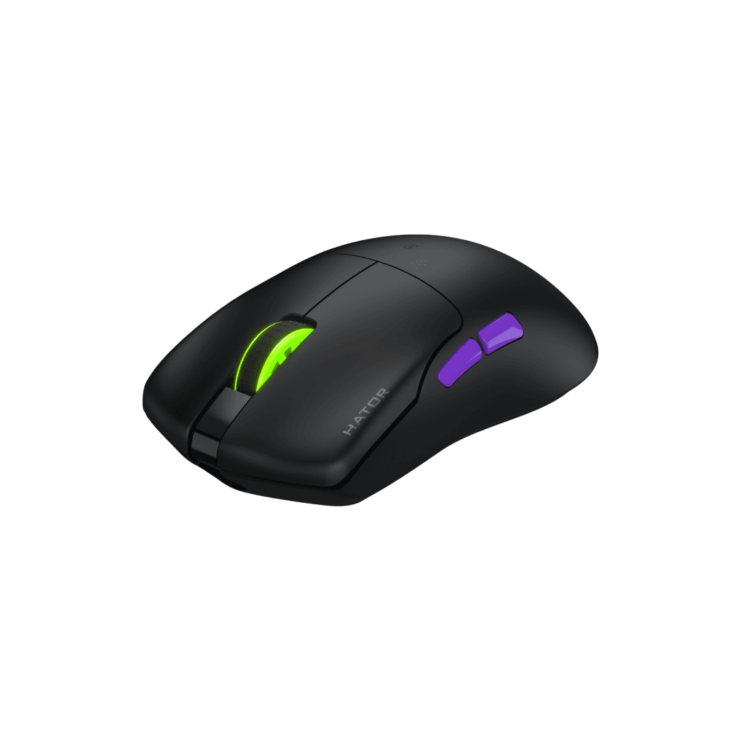 Mouse gaming wireless Hator Pulsar 3 ULTRA 8K+4K, polling rate pana la 8000Hz, senzor Optical PixArt PAW 3950, rezolutie maxima 30000 DPI, switch HATOR® Optical 100M, side switch Kailh 3M, durata de viata baterie in wireless mode pana la 180 de ore, negru