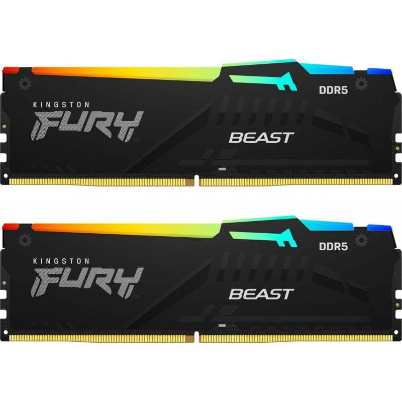 Memorie RAM Kingston DDR5 32GB 5600MHz CL40 1.25V Dual Channel Kit Fury Beast Black RGB XMP