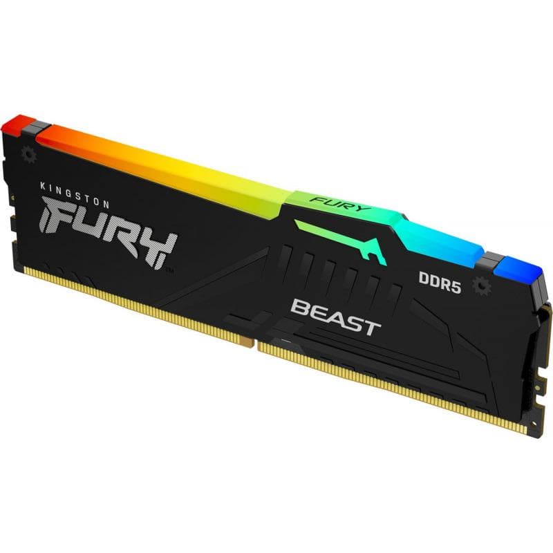 Memorie RAM Kingston DDR5 32GB 5600MHz CL40 1.25V Dual Channel Kit Fury Beast Black RGB XMP