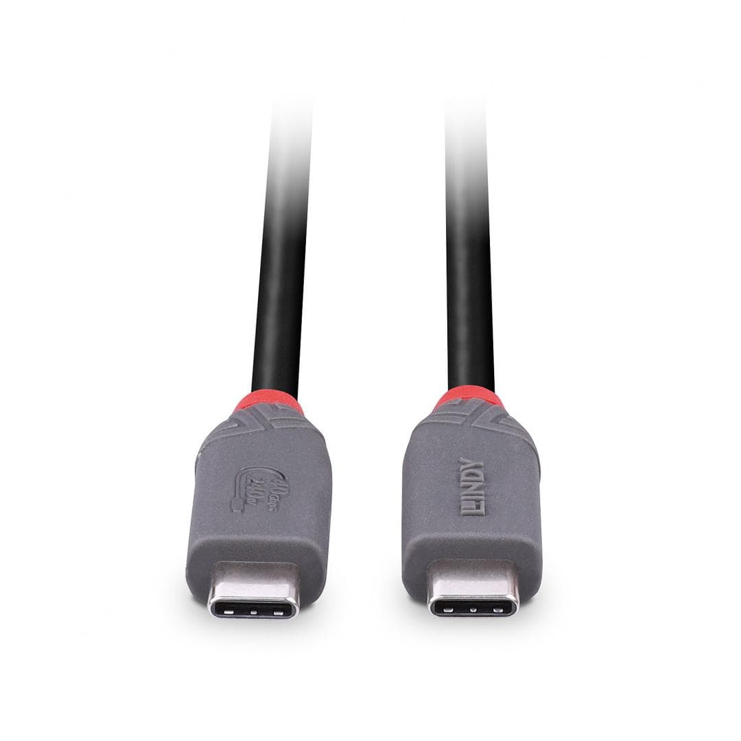 Cablu Lindy USB4 240W USB Type C, putere maxima  240W, 100W , lungime 2 metri, latime de banda supotata 40Gbps, gri
