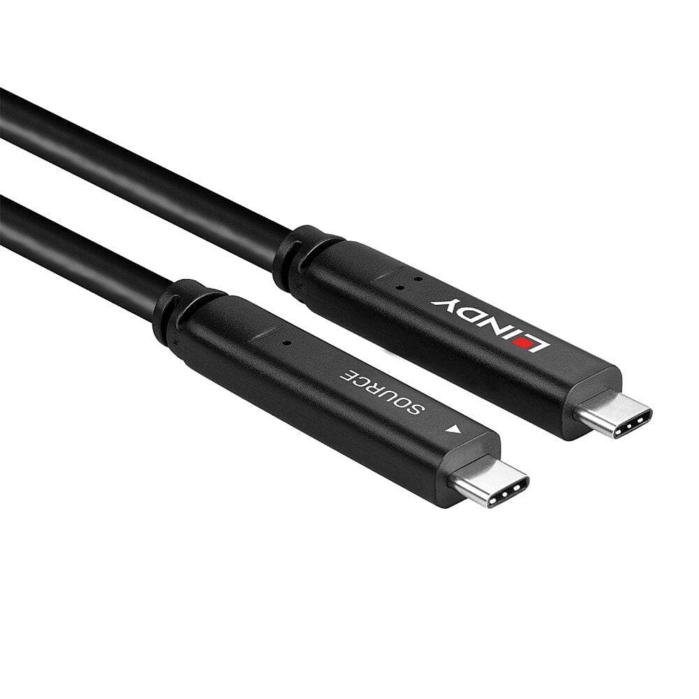 Cablu Lindy 10 m USB 3.2 Gen 1 & DP 1.4 Type C, latime de banda suportata 5Gbps (USB 3.2 Gen 1), 16.2Gbps (DP 1.4, 2 lanes), rezolutie maxima 4K 3840x2160@30Hz, negru
