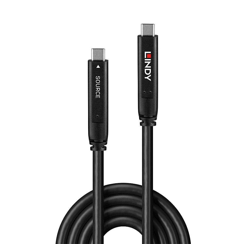 Cablu Lindy 10 m USB 3.2 Gen 1 & DP 1.4 Type C, latime de banda suportata 5Gbps (USB 3.2 Gen 1), 16.2Gbps (DP 1.4, 2 lanes), rezolutie maxima 4K 3840x2160@30Hz, negru