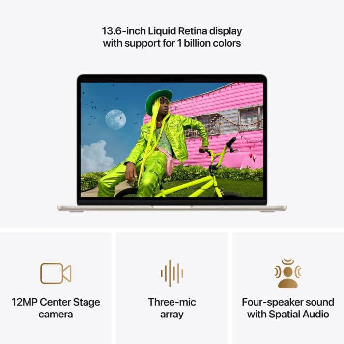 MacBook Air 15.3" Retina/Apple M5 (CPU 10-core, GPU 10-core, NeuralEngine16-core)/16GB/1TB - Starlight - INT KB (No Adapter) - 2026