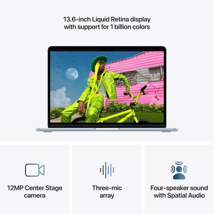 MacBook Air 15.3" Retina/Apple M5 (CPU 10-core, GPU 10-core, NeuralEngine16-core)/16GB/512GB - Sky Blue - INT KB (No Adapter) - 2026