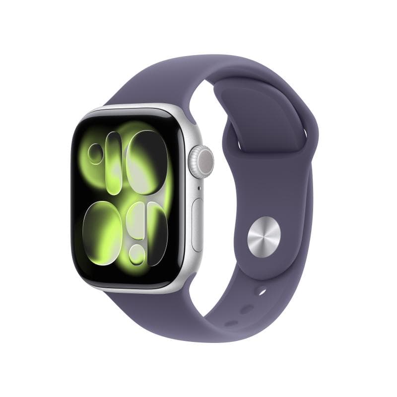 Apple Watch Series 11 GPS 42mm Silver Aluminium Case with Purple Fog Sport Band - M/L