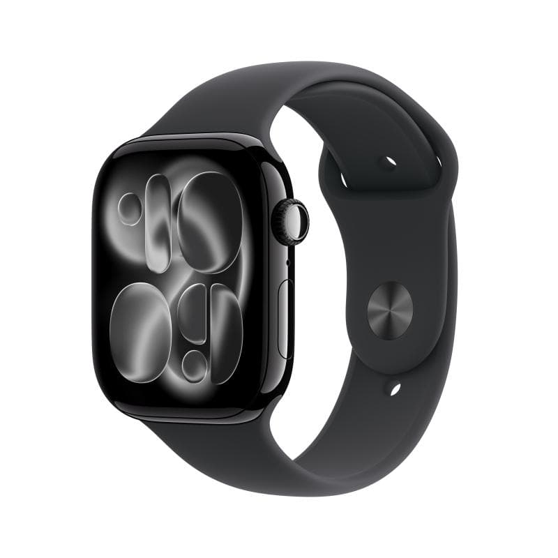 AW S11 46 GPS JetB Alum Black Band M/L