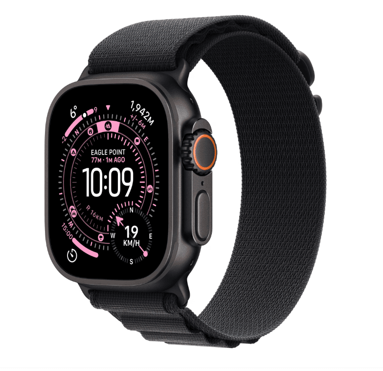 Apple Watch Ultra 3 GPS + Cellular 49mm Black Titanium Case with Black Alpine Loop - Small