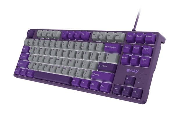 Tastatura gaming mecanica cu fir Fury Kanabo K2 TKL (80%), iluminare, lungime cablu 160cm, gri-violet
