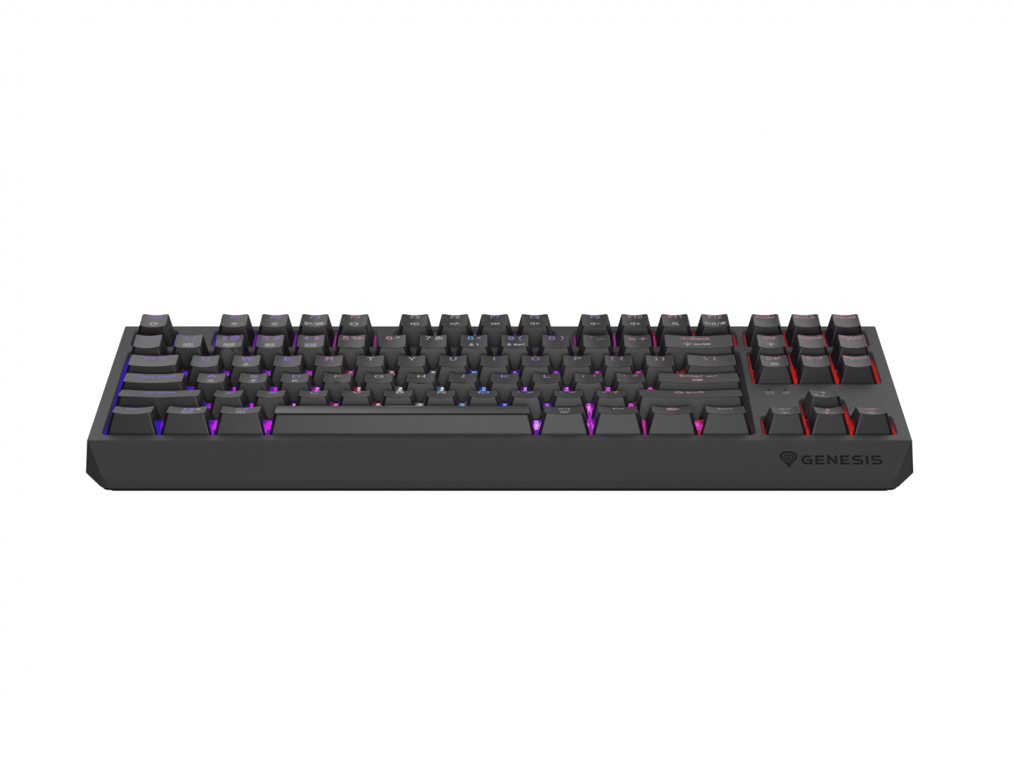 Tastatura gaming mecanica wireless Genesis Thor 230 TKL, iluminare RGB, swtich-uri Red, 87 taste, 11 butoane multimedia, negru