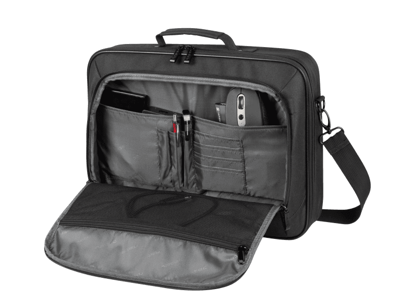 Geanta laptop Natec Boxer Lite, compatibilitate dimensiune laptop 15.6"-16", 2 compartimente, material Polyester 600D, negru