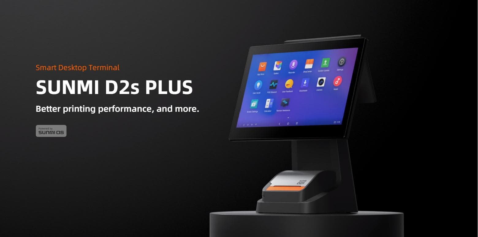 SUNMI DESKTOP POS SYSTEM L1586 D2s PLUS (15.6"+15.6", 2GB + 16GB, Printer 80mm, WIFI, Adapter EU)