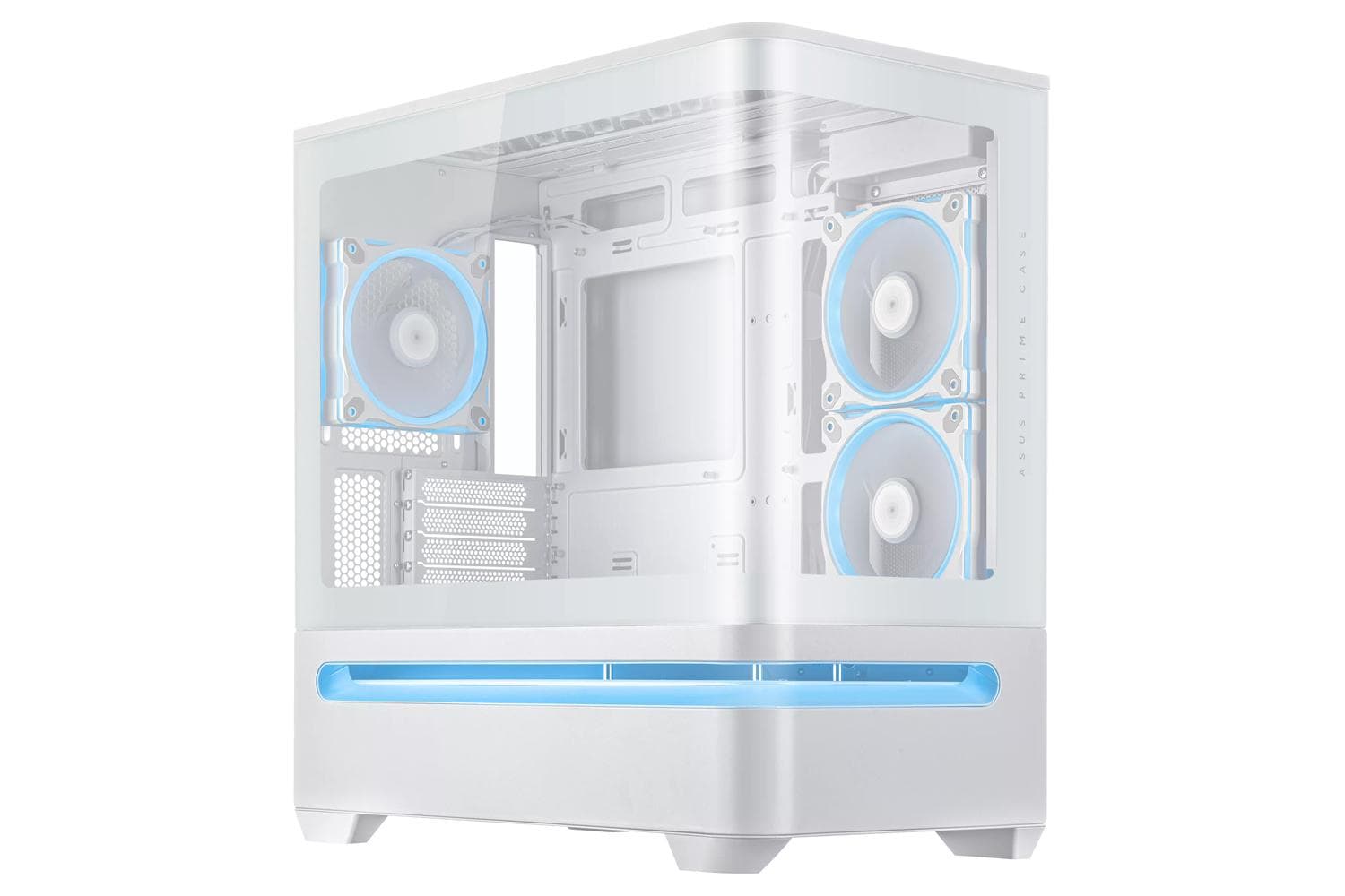 Carcasa ASUS AP202 Small Tower ARGB ALB, Tempered Glass, Sloturi Expansiune 4, Drive Bays: 2x2.5"/3.5" Combo, Ventilatoare Suportate: 6 (spate: 1x120mm, sus: 3x120mm sau 2x140mm, lateral: 2x120mm), Ventilatoare Incluse: 3 (spate: 1x120mm, lateral: 2x120mm), Format Placa de Baza Suportat: Mini-ITX