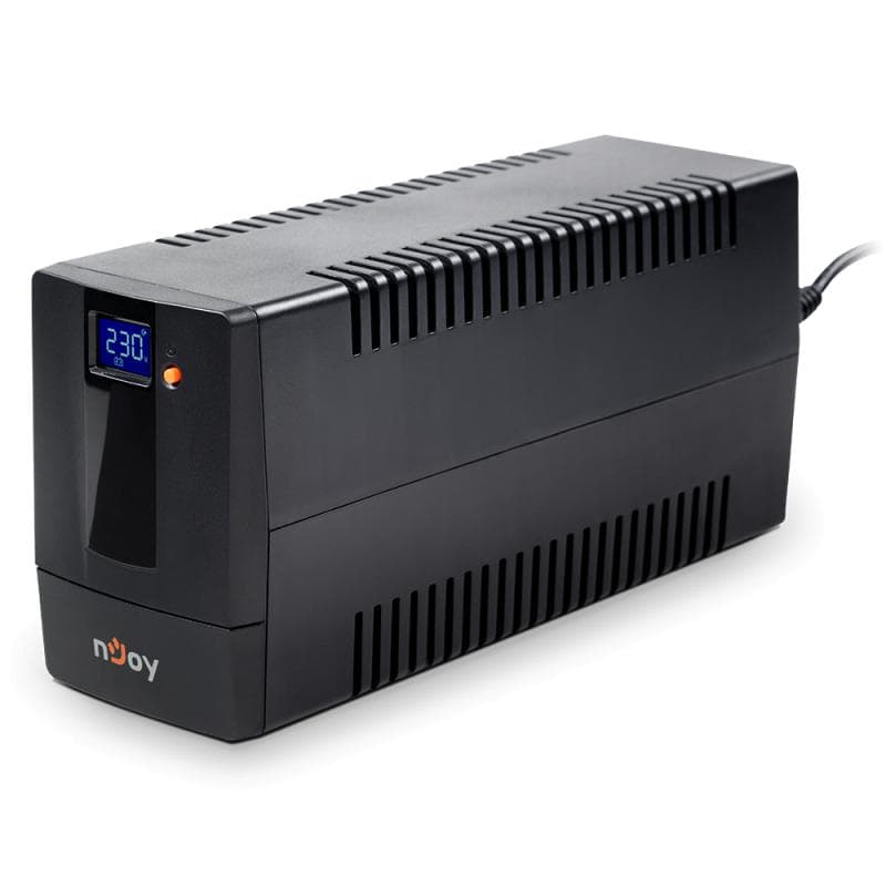 UPS nJoy Horus Plus 600, 600VA/360W, Afisaj LCD cu ecran tactil, 2 Prize Schuko cu Protectie, Repornire Automata, RJ11 protectie pentru linia de telefon/modem, Posibilitatea de monitorizare si control prin USB, LAN si internet, port de comunicare USB, rata de eficienta pana la 90%