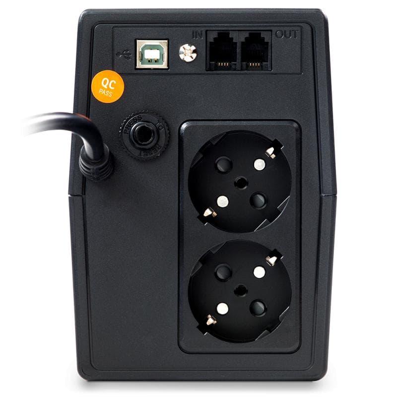 UPS nJoy Horus Plus 800, 800VA/480W, Afisaj LCD cu ecran tactil,2 Prize Schuko cu Protectie, Repornire Automata, RJ11 protectie pentru linia de telefon/modem, Posibilitatea de monitorizare si control prin USB, LAN si internet, port de comunicare USB, rata de eficienta pana la 90%