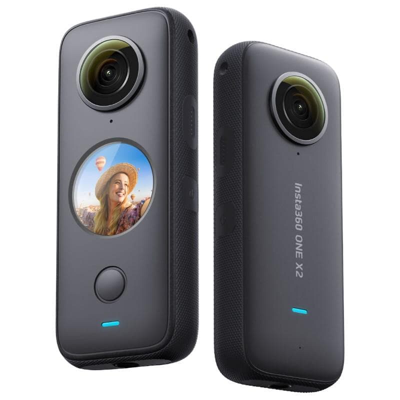 Camera video sport Insta360 ONE X2, 5.7K, 360°, Waterproof(pana la 10 metri), 4 microfoane, Mod Steadycam, InstaPano, Slow Motion, capacitate acumulator 1630 mAh, culoare neagra