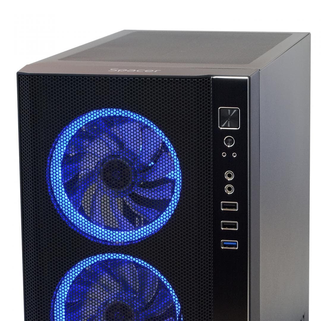 Carcasa Spacer Rainbow, ATX, Mid Tower NEGRU