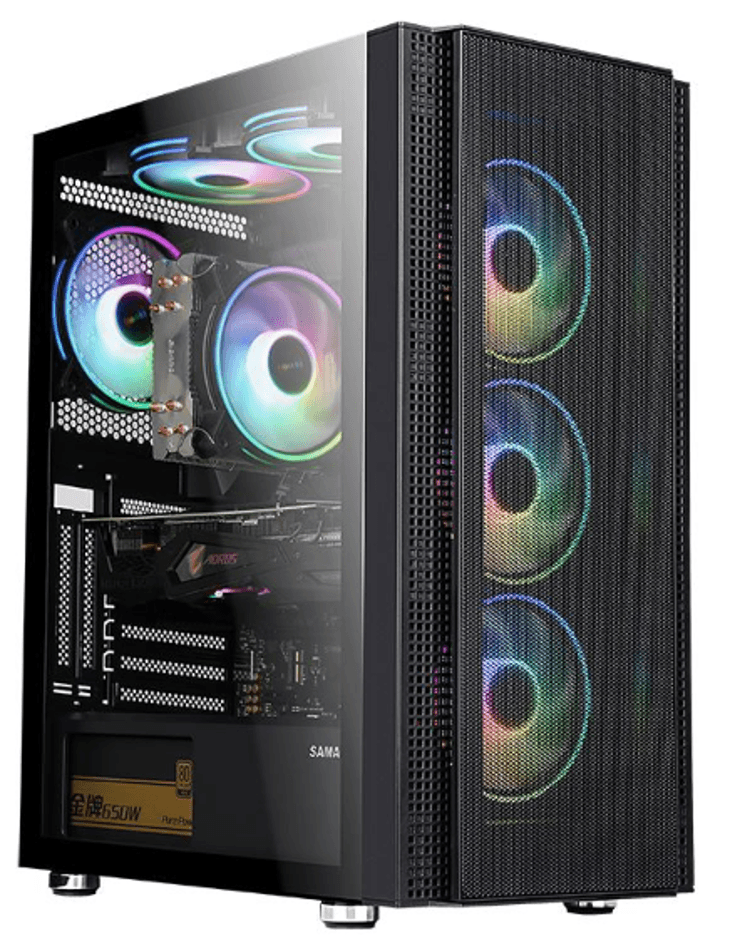 Carcasa gaming Serioux Quantum, fara sursa, tip middle tower, capac superior cu filtru magnetic de praf, panoul lateral: sticla securizata, sasiu: SPCC 0.6T, USB2.0x2+HD Audio, USB 3.0 x1, porturi rezervate pentru ventilator:, față: 3 x ventilatoare fixe de 120mm(incluse)ARGB, suportă cooler pe