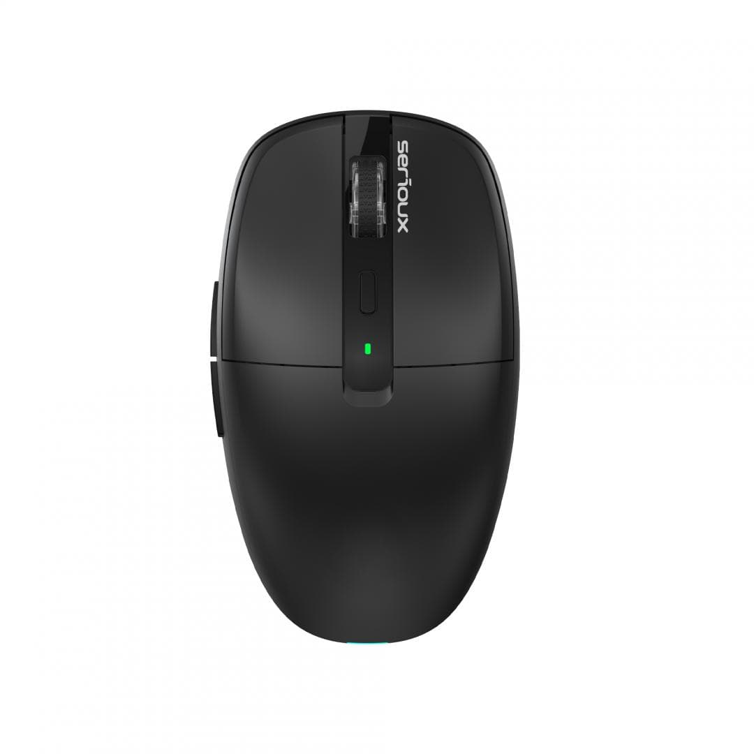 Mouse wireless AirFlow 2.4G+BT cu mod dual, cu receptor dual USB-A +USB-C; LED frontal  Mod: 2.4G + Bluetooth  Număr cheie: 6  Material: ABS  Culoare: Negru complet  DPI: 800-1200-1600  Comutator: Clic silențios pentru butonul L-R  Interfață: Receptor dual USB-A + TYPE-C  Baterie: Baterie litiu de