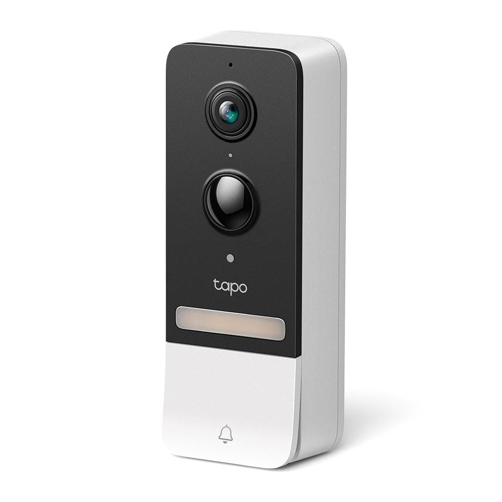 TP-Link Sonerie video smart TAPO D230S1, Senzor: 1/2.7“, Lentile F/NO: 2.1, IR pana la 7m, Rezistenta la ap: IP64, Unghi vizualizare: 160° pe diagonală, Rezolutie: 2K 5MP (2560 × 1920px), Compresie video: H.264, Microfon și difuzor încorporate, Standarde și Protocoale: IEEE 802.11b/g/n, 2.4 GHz