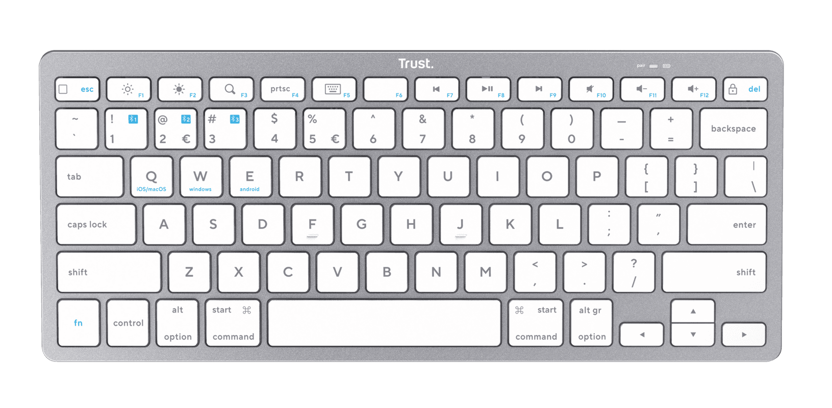 Tastatura Trust Wireless, numar taste 85, alb