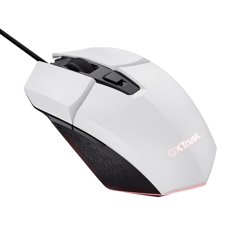 Mouse Trust GXT110W Felox cu fir, rezolutie maxima 6400 DPI, alb