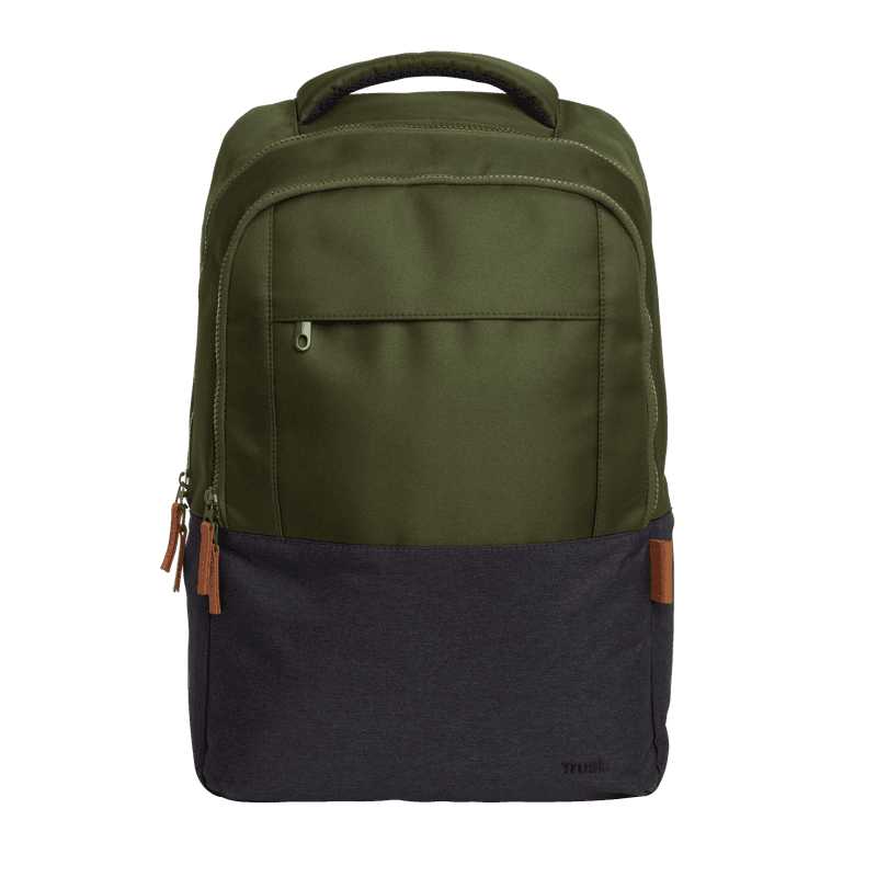 Rucsac laptop Trust Lisboa pentru laptop-uri cu diagonala de 16", material POM, RPET Polyester, RPET twill polyester, volum 23 L, verde